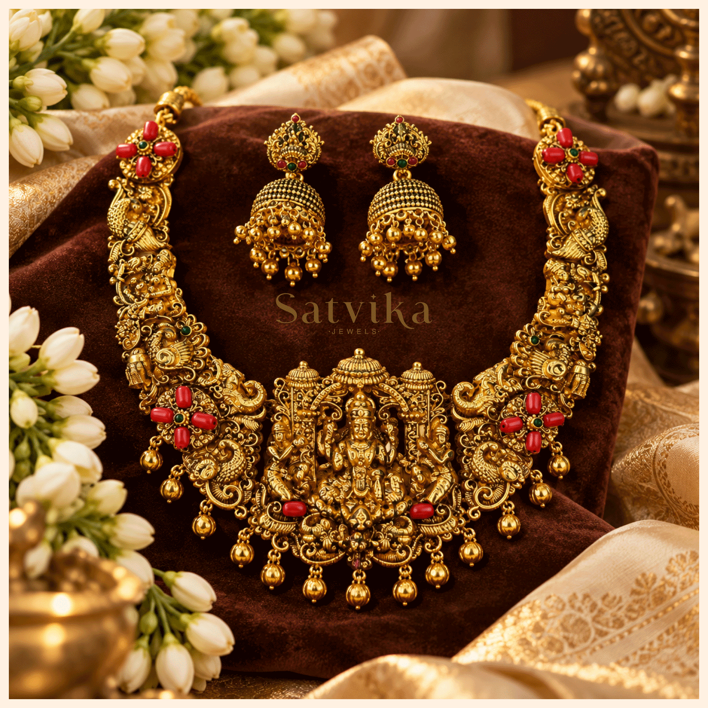 Divine Lakshmi Heritage Temple Jewellery Set