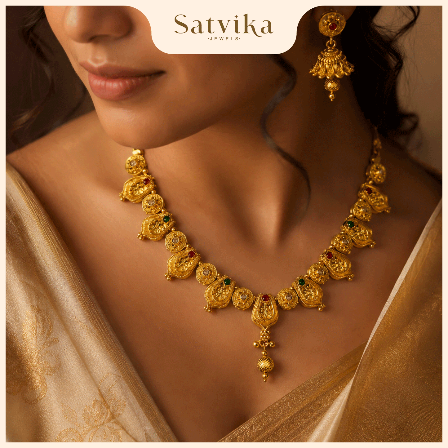 Antique Naga Motif Bridal Necklace