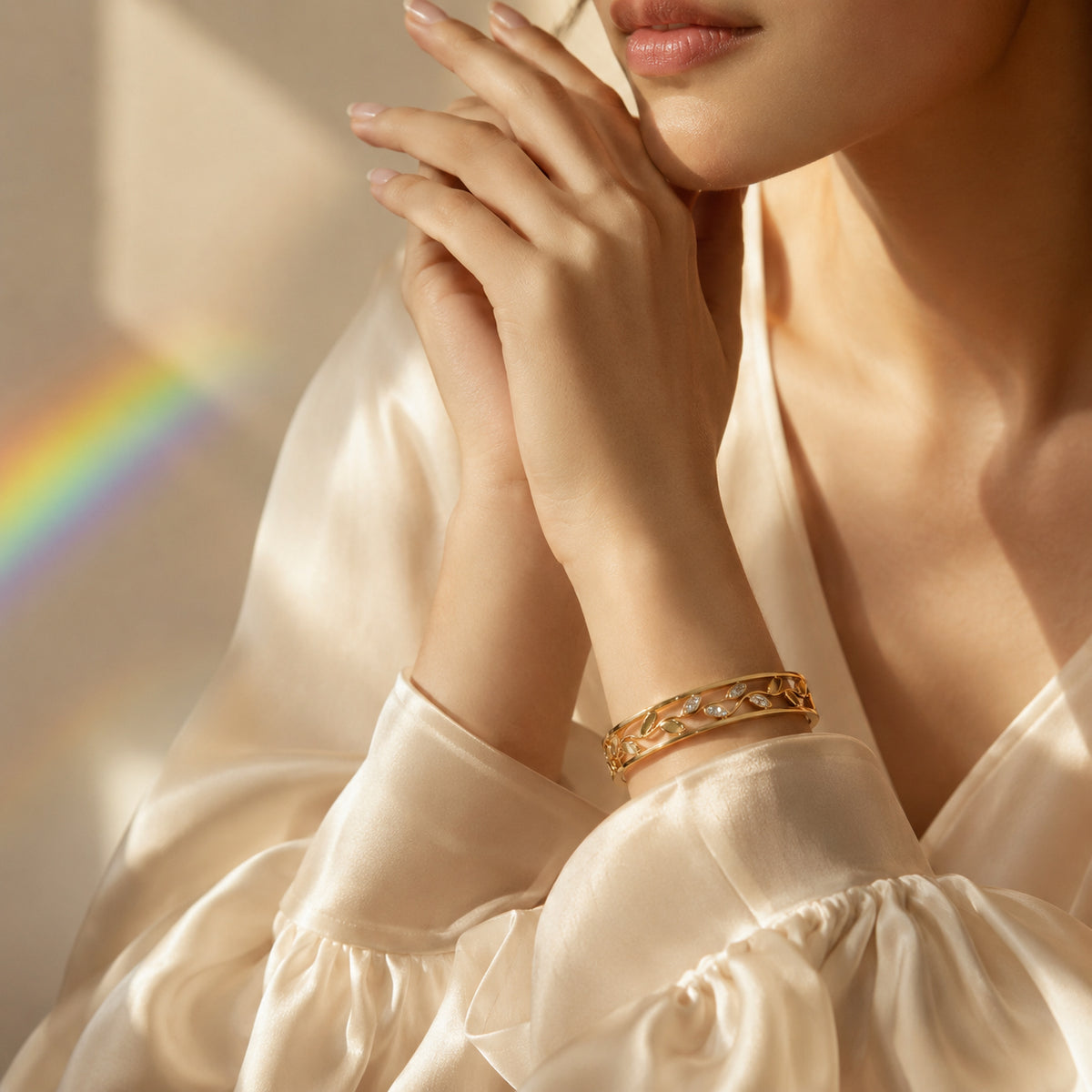Botanical Elegance Gold Leaf Kada