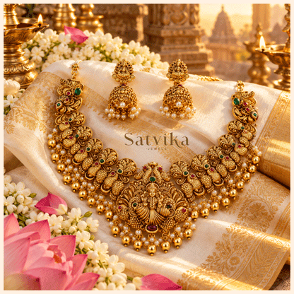 Divine Lakshmi Antique Temple Necklace Set