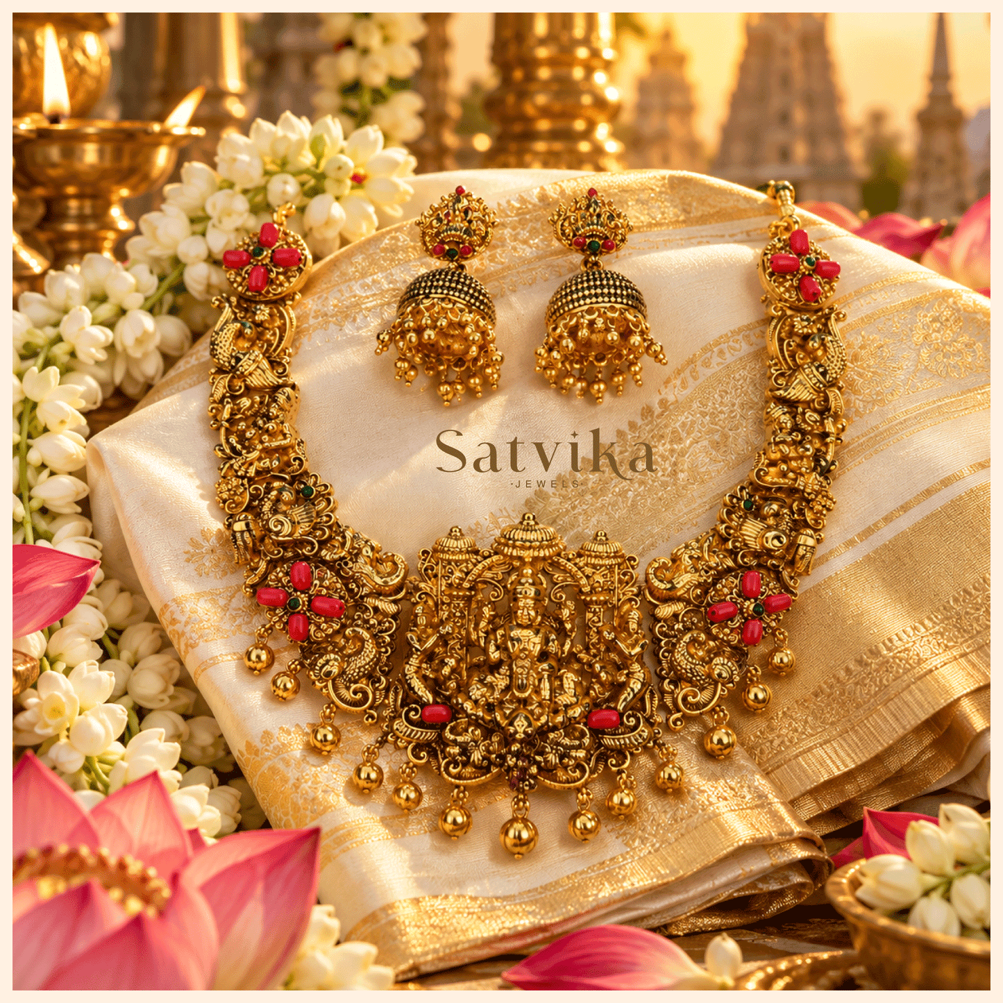 Divine Lakshmi Heritage Temple Jewellery Set