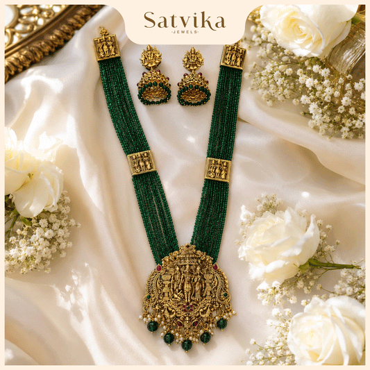 Divine Sree Rama Emerald Beaded Haram