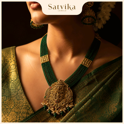 Divine Sree Rama Emerald Beaded Haram