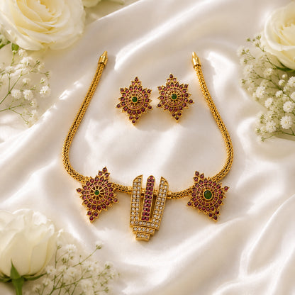 Divine Vaishnav Tilak Temple Necklace Set