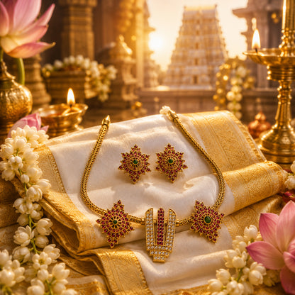 Divine Vaishnav Tilak Temple Necklace Set