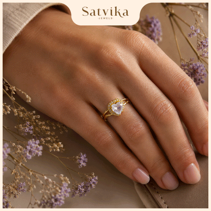 Elegant Heart-Cut Halo Ring