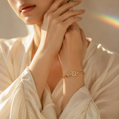 Elegant Blossom Sparkle Gold Kada