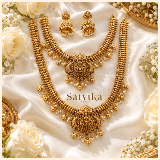 Heritage Goddess Motif Temple Jewellery Set