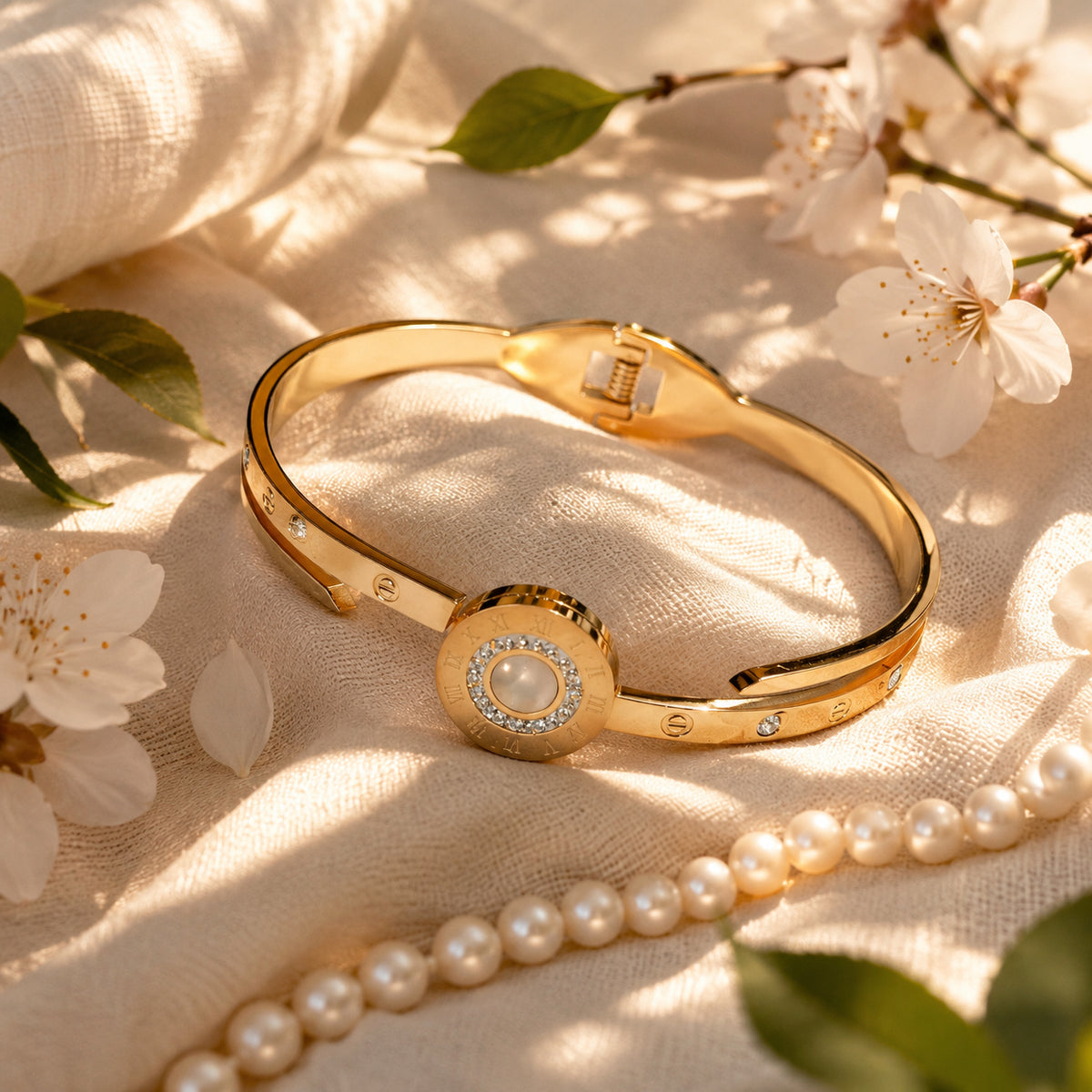 Imperial Mother of Pearl Roman Bracelet
