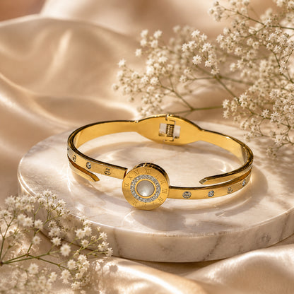 Imperial Mother of Pearl Roman Bracelet