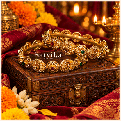 Regal Heritage Antique Gold Temple Kada Bangles