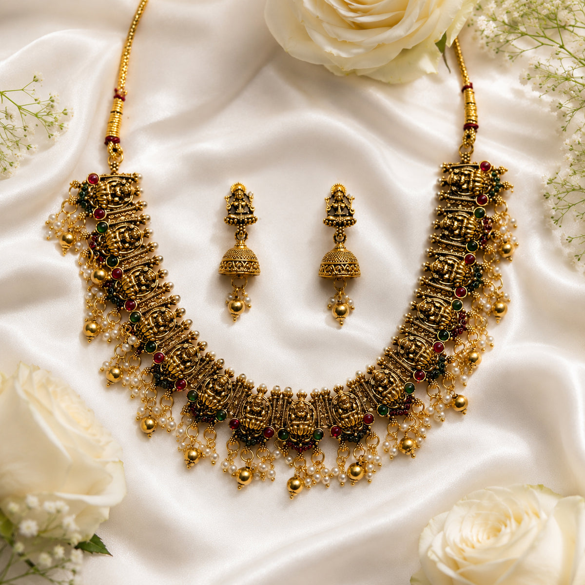Regal Antique Lakshmi Bridal Necklace
