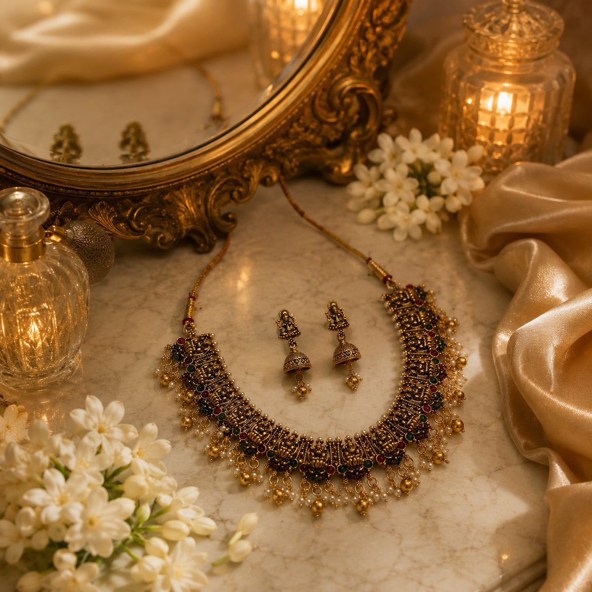Regal Antique Lakshmi Bridal Necklace