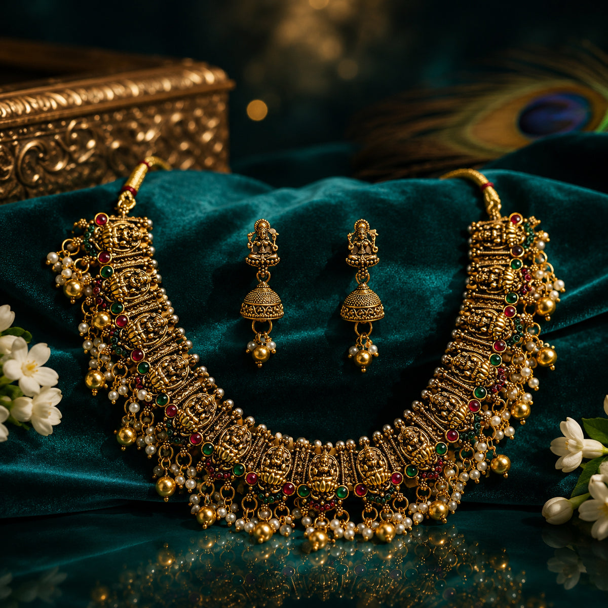 Regal Antique Lakshmi Bridal Necklace