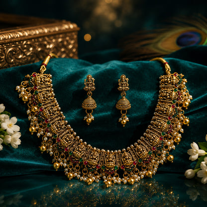 Regal Antique Lakshmi Bridal Necklace