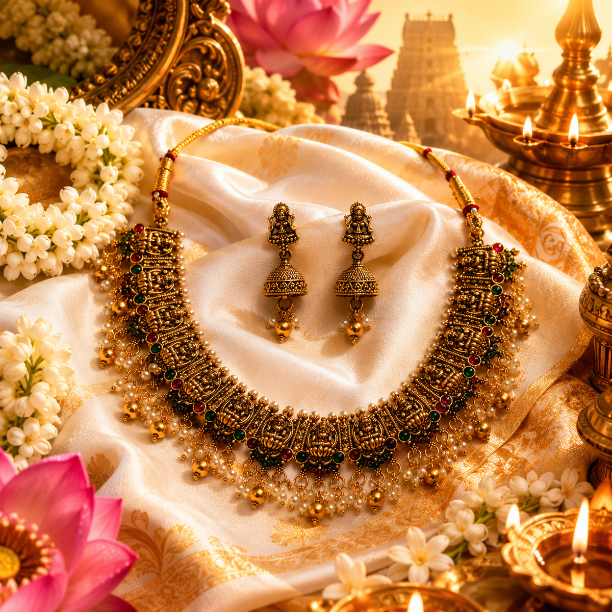 Regal Antique Lakshmi Bridal Necklace