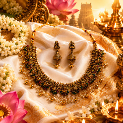 Regal Antique Lakshmi Bridal Necklace