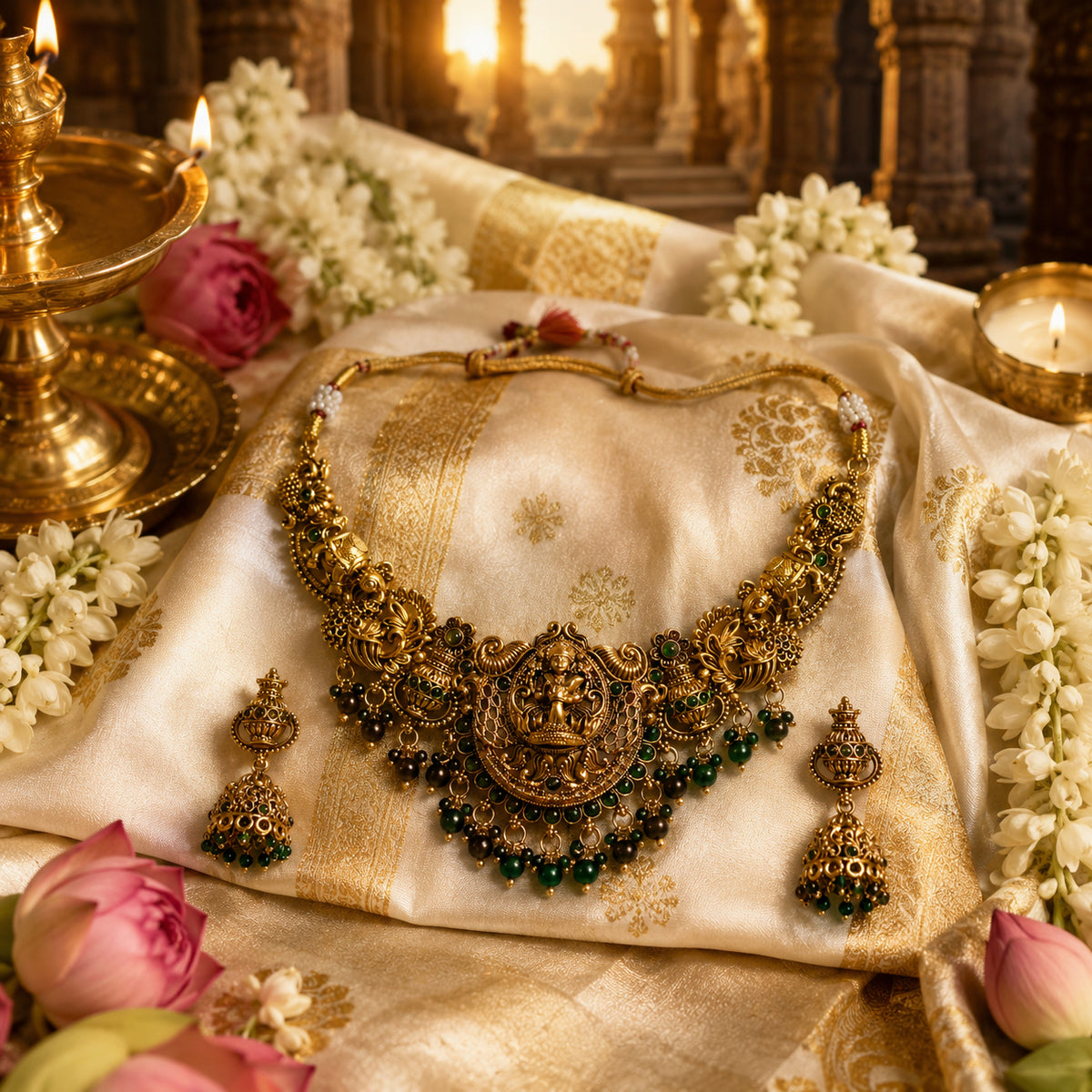 Regal Lakshmi Heritage Temple Necklace