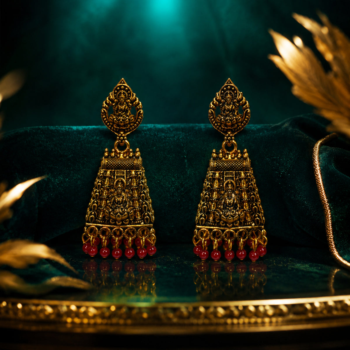 Royal Antique Gold Jhumka Earrings
