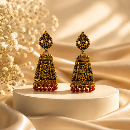Royal Antique Gold Jhumka Earrings
