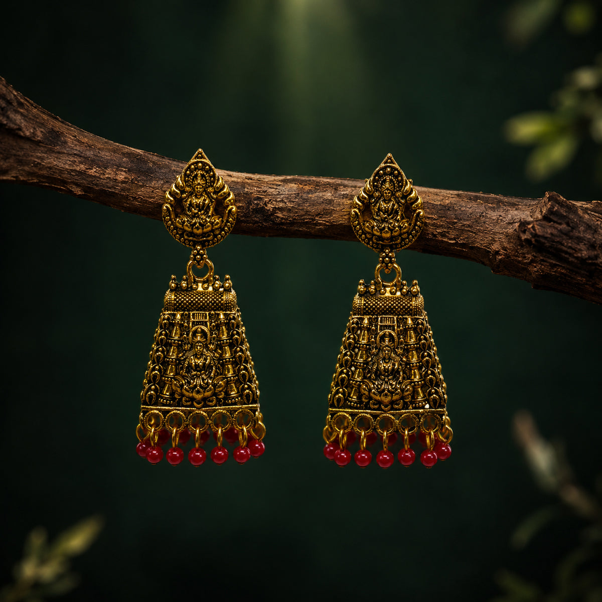 Royal Antique Gold Jhumka Earrings
