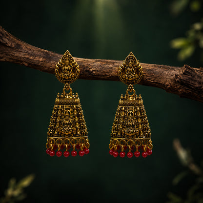 Royal Antique Gold Jhumka Earrings