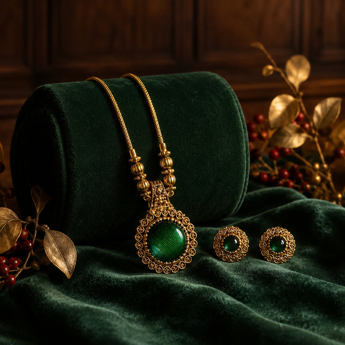 Royal Chakara Enamel Heritage Chain Set