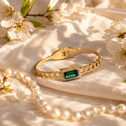 Royal Emerald Halo Bracelet