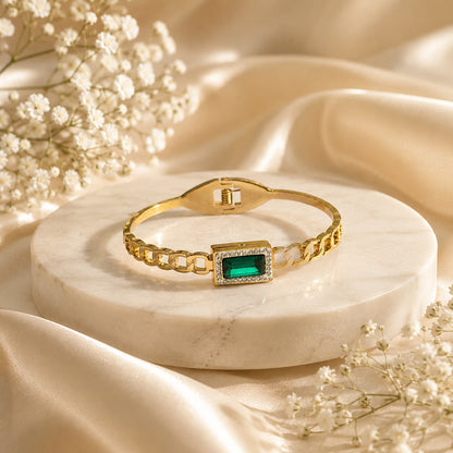 Royal Emerald Halo Bracelet