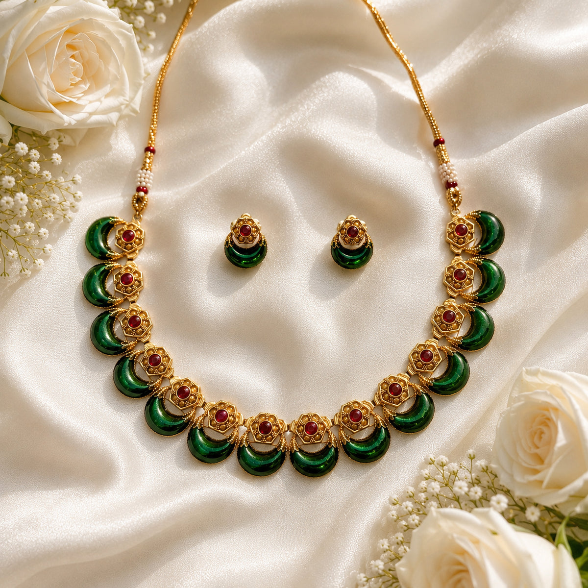 Royal Emerald Palakka Heritage Necklace