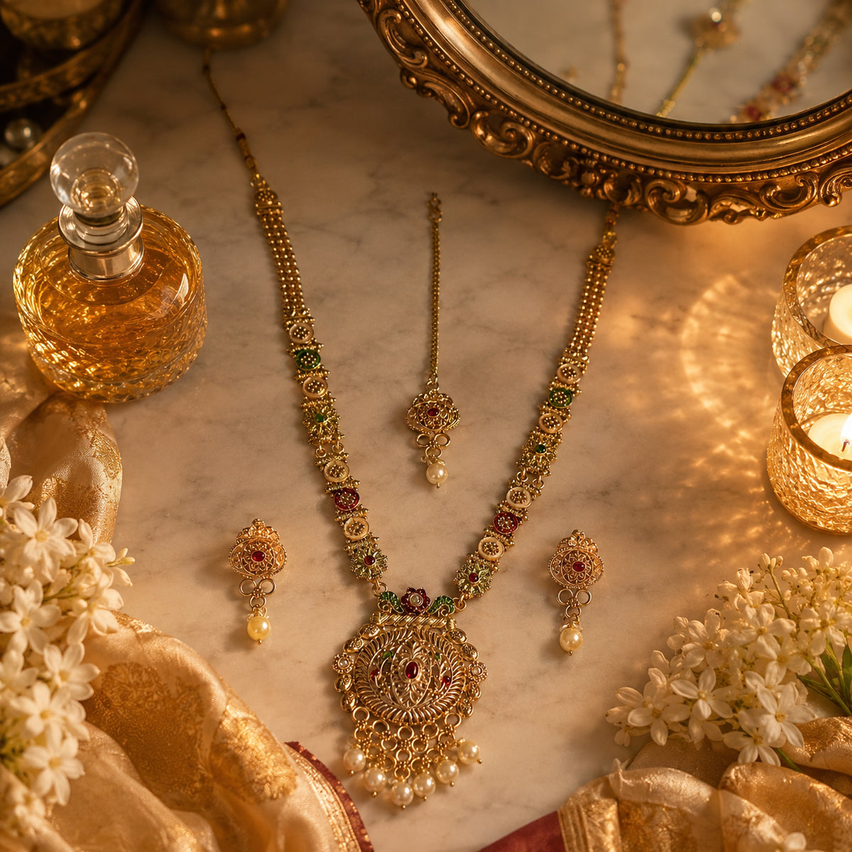 Royal Heirloom Gold Long Necklace Set