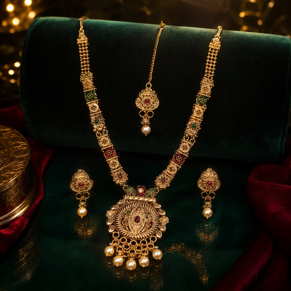 Royal Heirloom Gold Long Necklace Set