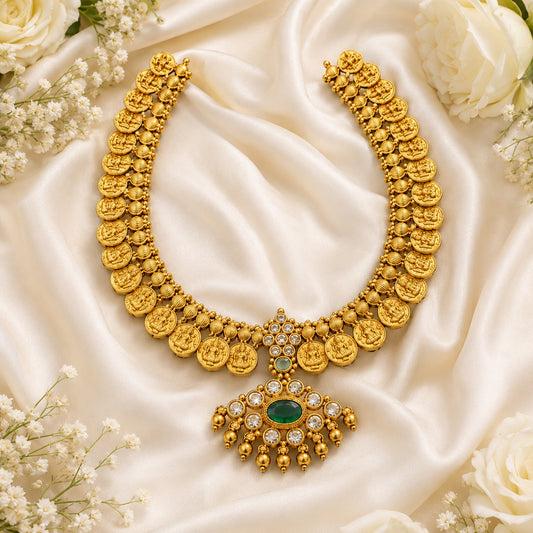 Royal Lakshmi Coin Bridal Temple Necklace