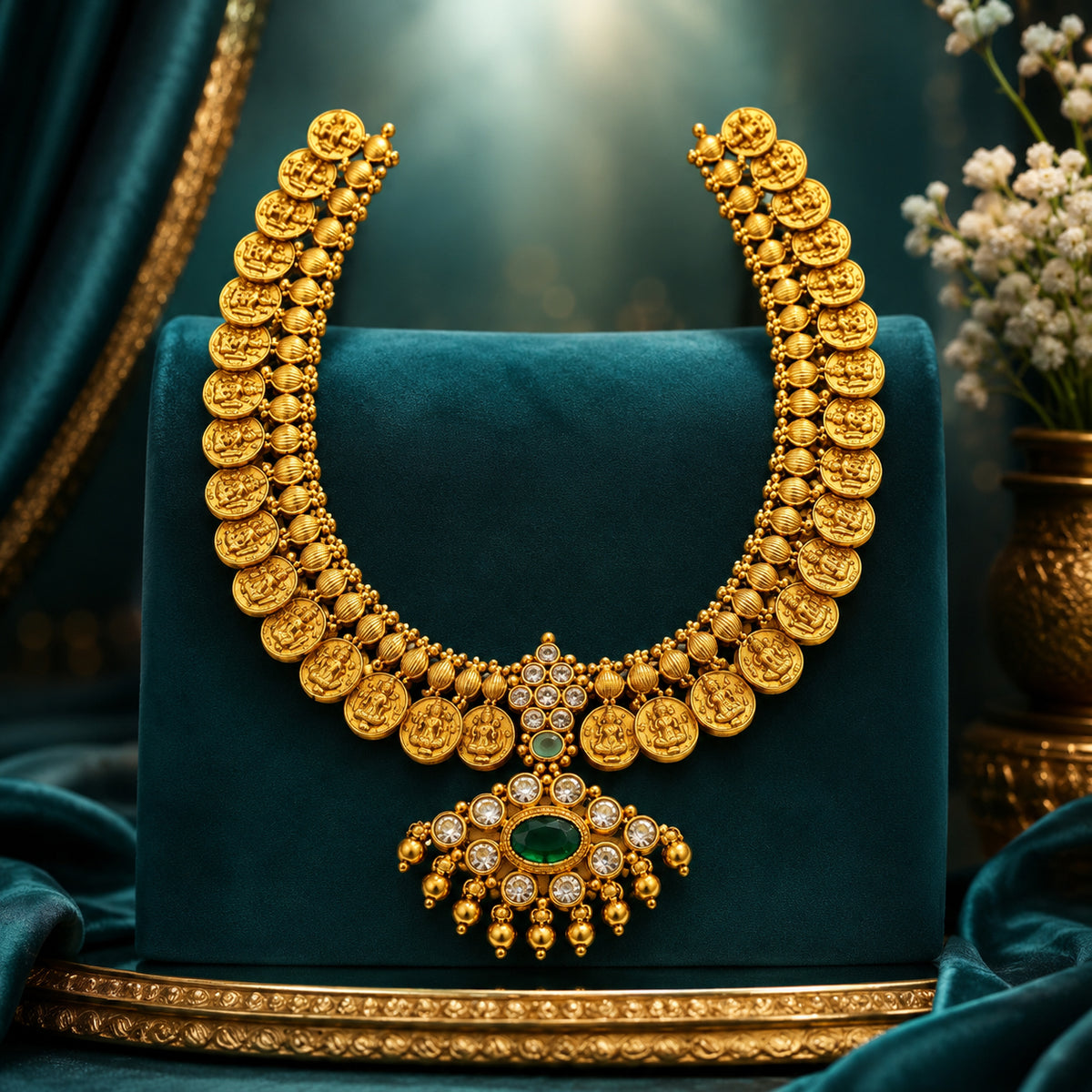 Royal Lakshmi Coin Bridal Temple Necklace