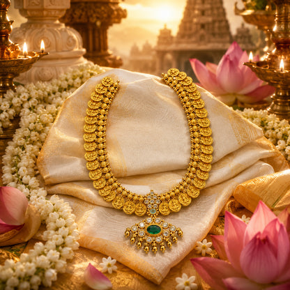 Royal Lakshmi Coin Bridal Temple Necklace