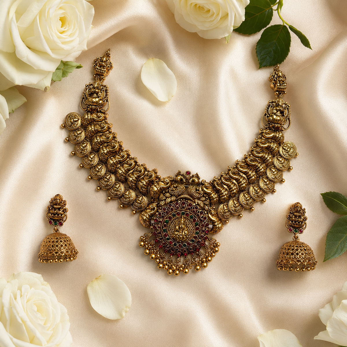 Royal Temple Nakshi Kasumala Necklace