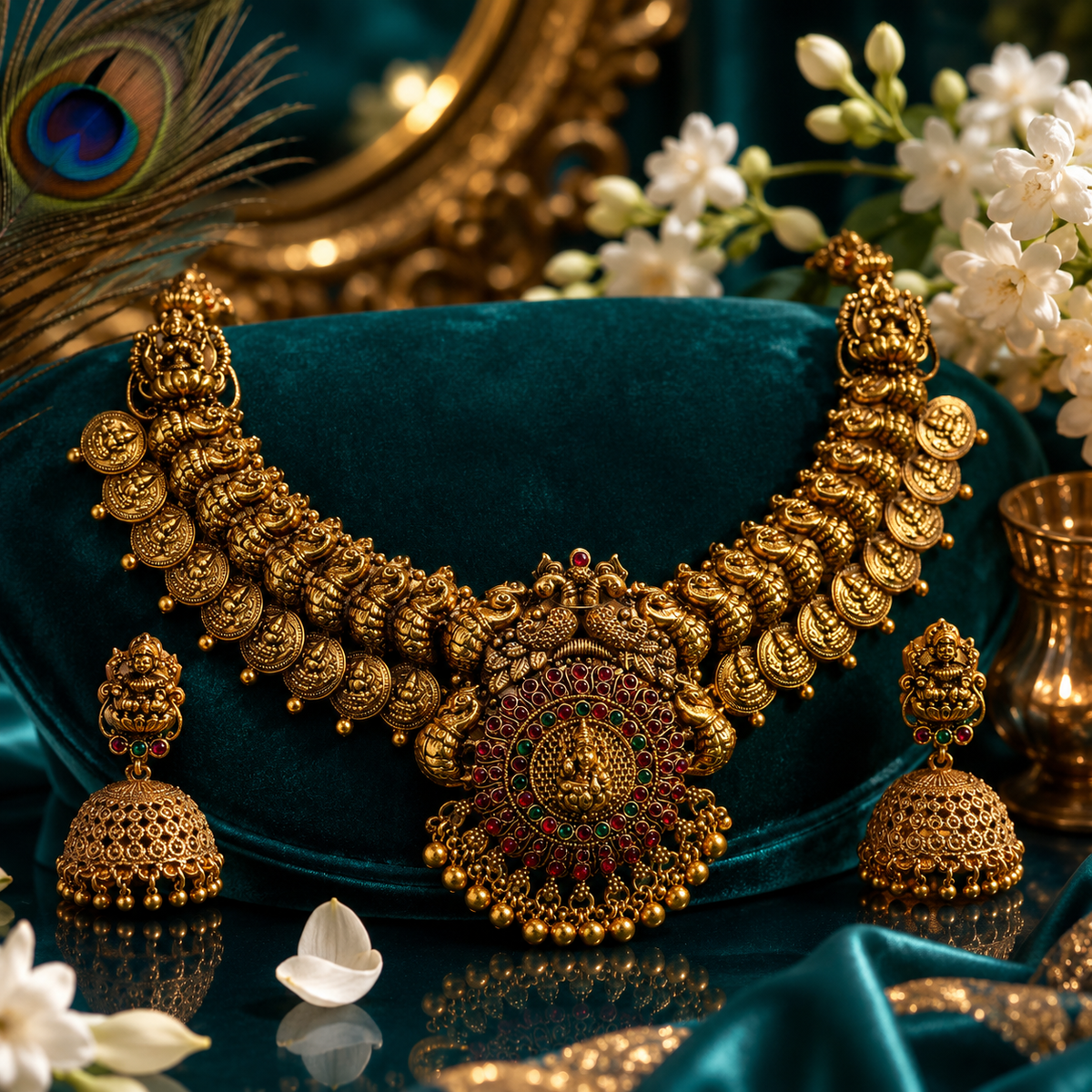 Royal Temple Nakshi Kasumala Necklace