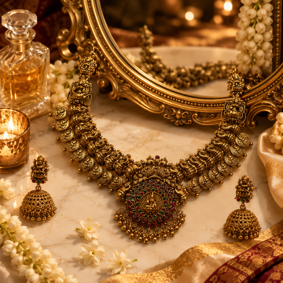 Royal Temple Nakshi Kasumala Necklace