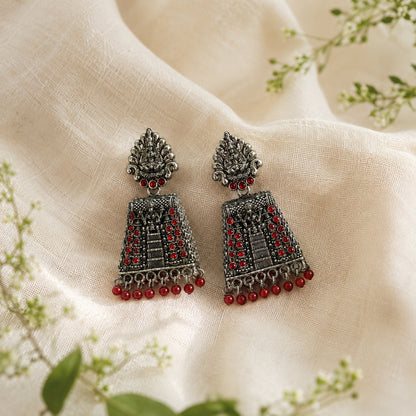 Vintage Temple Silver Jhumka Earrings