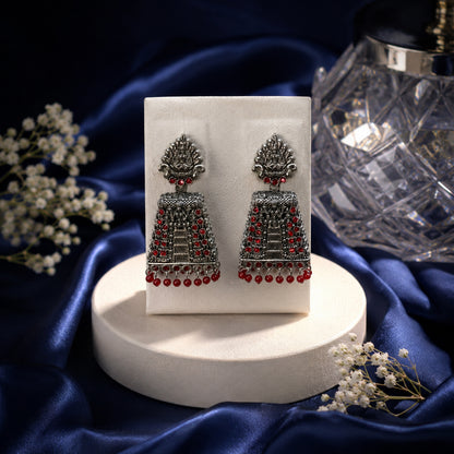 Vintage Temple Silver Jhumka Earrings